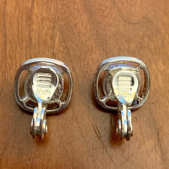 HMN Two Tone Clip On Earrings - Picture 8 of 9